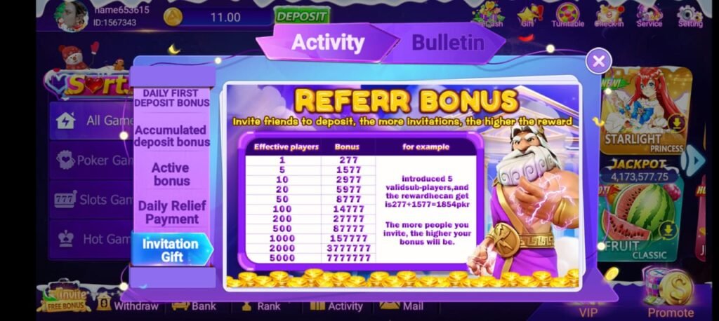 Referral Sharing Rewards in DK777 App