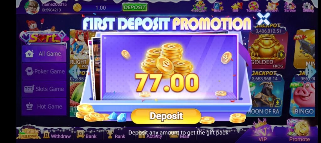 First Deposit Bonus in DK777 APK